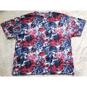 EXPRESS Vintage Tricot mens floral t-shirt size L